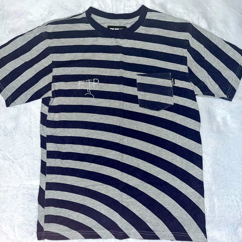 FTP Sad face striped tee